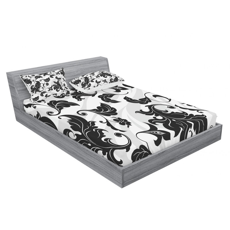 Microfiber Paisley Sheet Set, Full/Double Sheet Set with Fitted Sheet