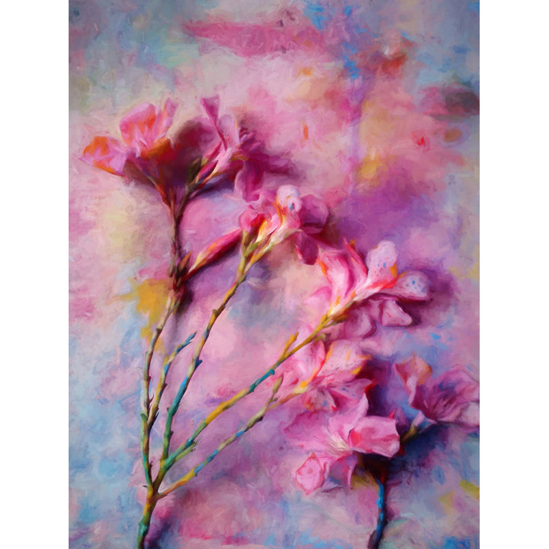Floral Print by Angel Estevez, Black Framed Paper, 21.25" H x 17.25" W