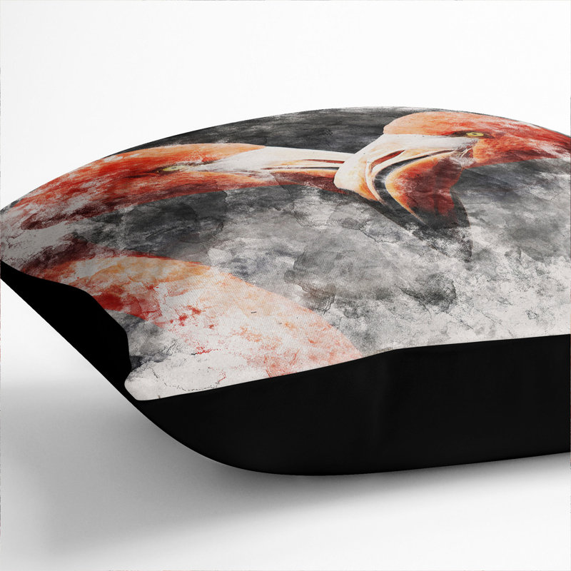 Pink Flamingo Vol.3 Scatter Cushion, Black, 40cm H x 40cm W x 15cm D