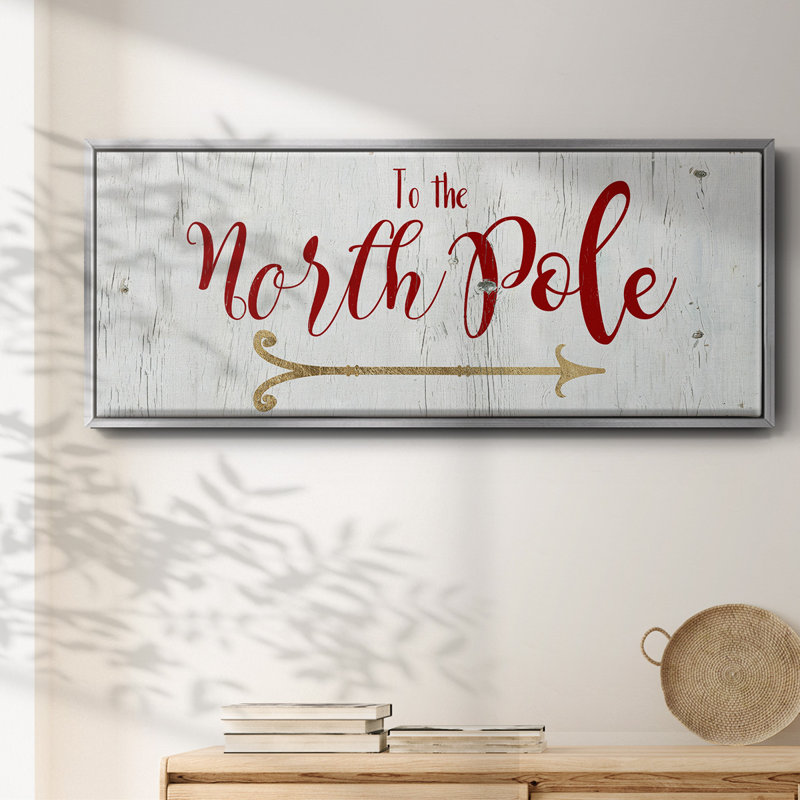 North Pole- Framed Canvas, 12" H x 30" W