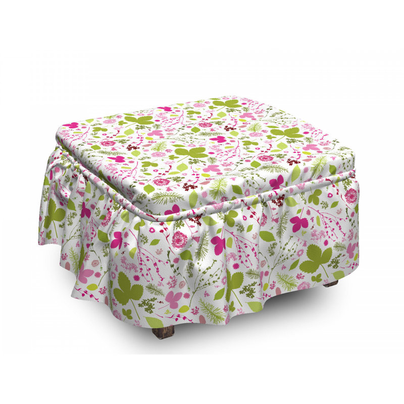 Housse pour repose-pieds floral