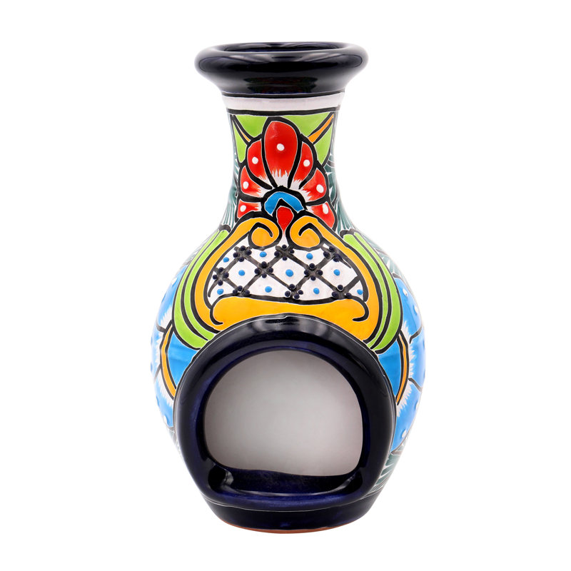 Porte-votive de table en céramique 9 po Talavera