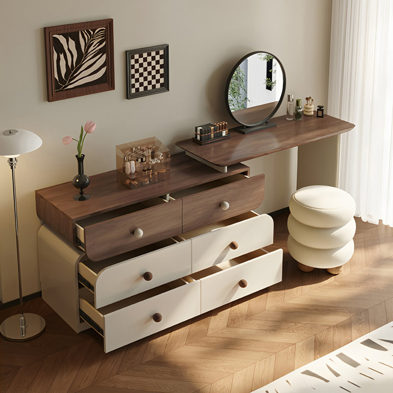 Modern Extendable Dressing Table with 6 Drawers, 47.24