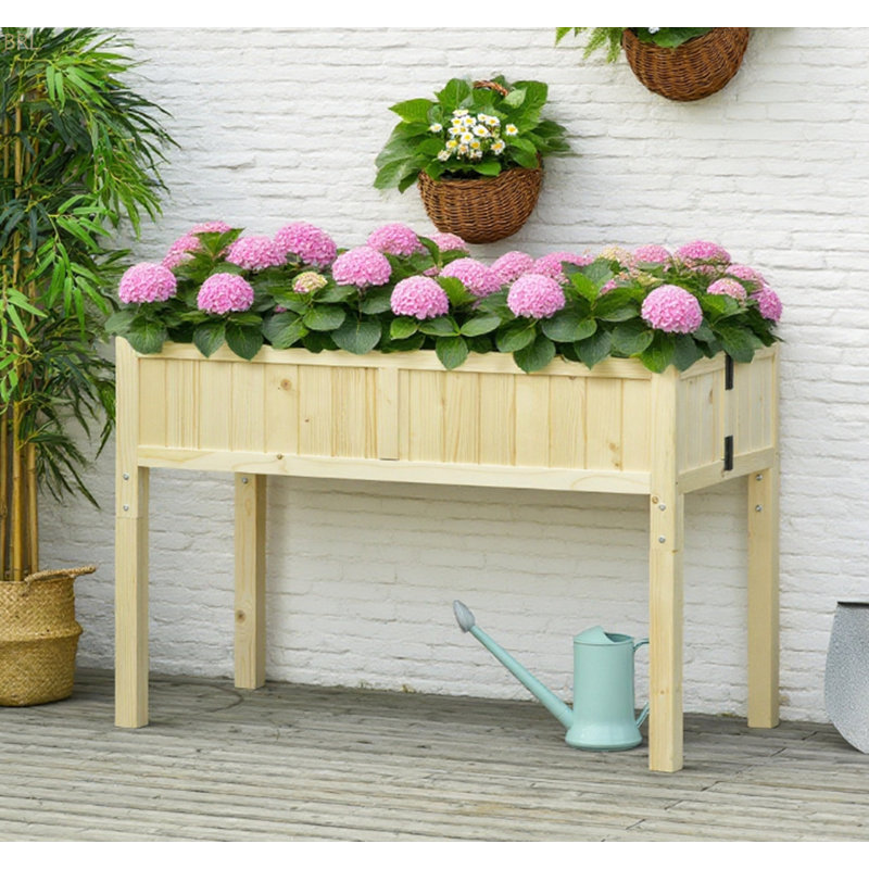 Jardinière surélevée avec jardin