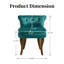 Chaise de coiffeuse rembourrée de 65,3 cm (25,7 po) avec dossier bas et pieds en bois massif-1702096929