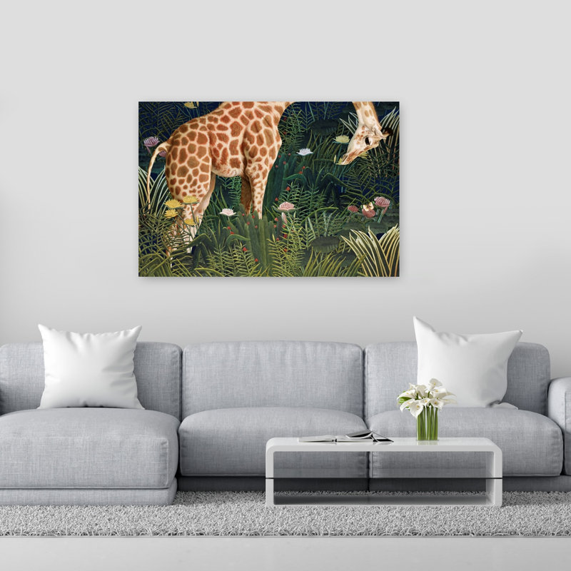 Dream Jungle Giraffes Abstract Giraffe Forest Nature Wall Art Print by Marja Van Den - Print, 101.6cm H x 152.4cm W