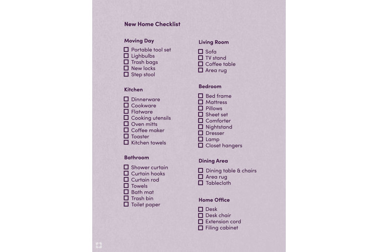 New Home Furniture Checklist: New Home by D.Damilan, Robert
