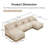 Spacious Chenille Sofas, Modern Tassel U Shaped Seating For Home
