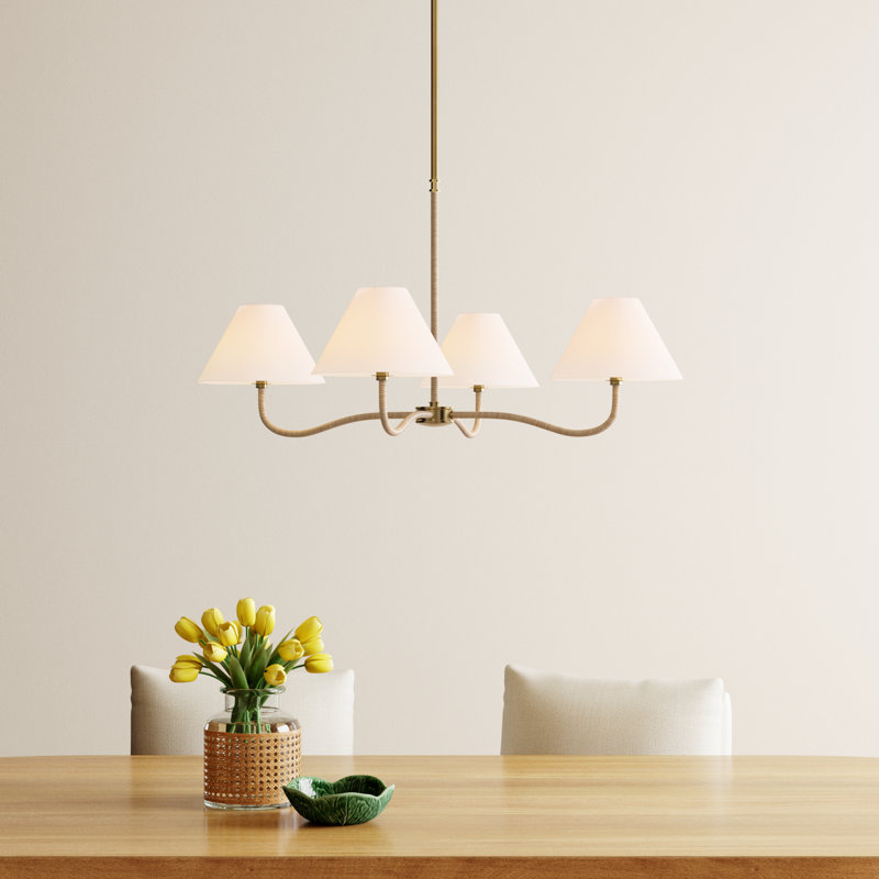 Glinda Large Chandelier, 4 Lights, 18.5"H x 35"W x 35"D