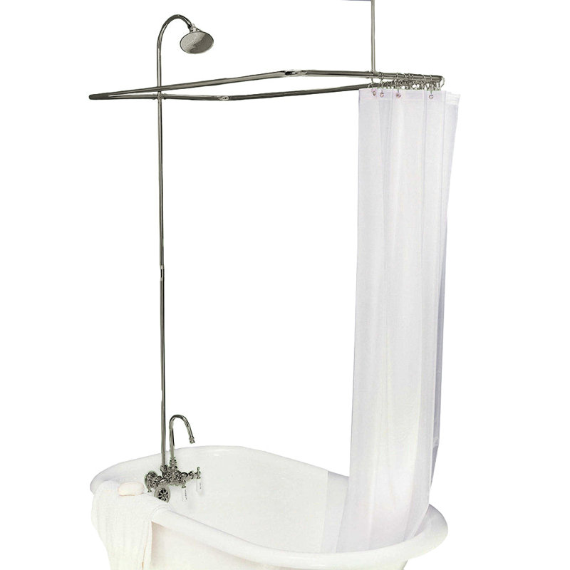 Clawfoot Tub Enclosure Shower System (P0403) by Strom Living, Matte Nickel