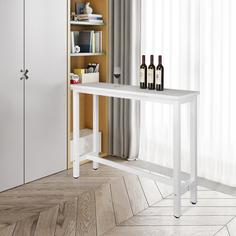Dequinton Rectangular 120cm L x cm W Dining Table, White, White, H100  x L120 x W40cm
