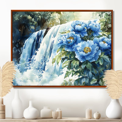 Irelan pivoines par la cascade III - pivoines, art mural