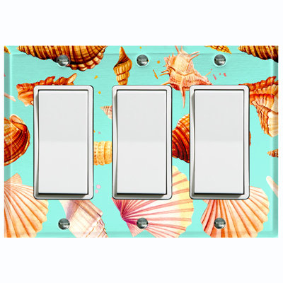 Nautical & Beach 3 - Gang Rocker Standard Wall Plate