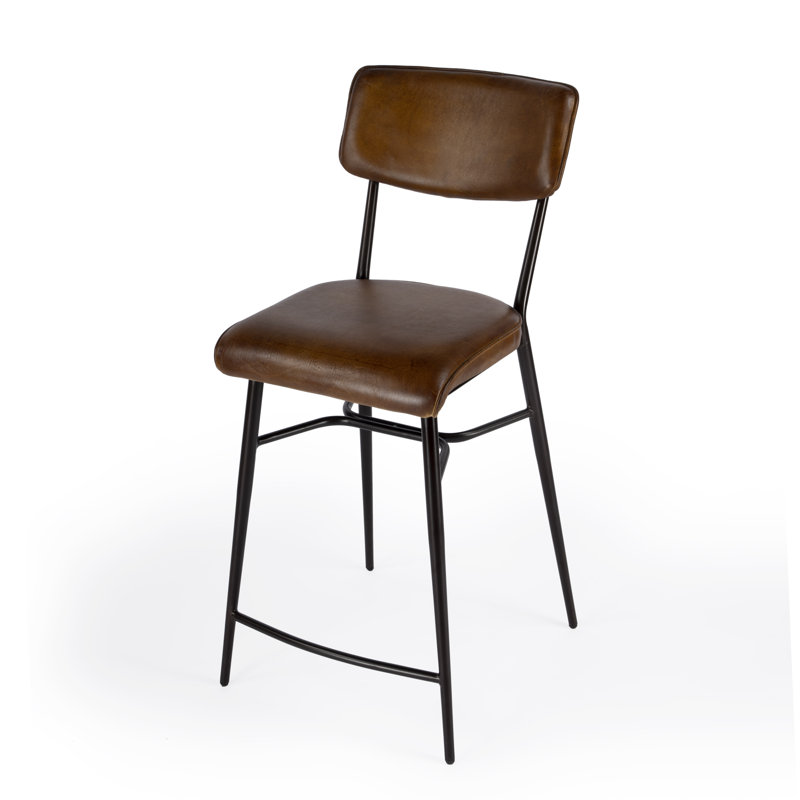 Odessa Square Leather 26.5" Counter Stool