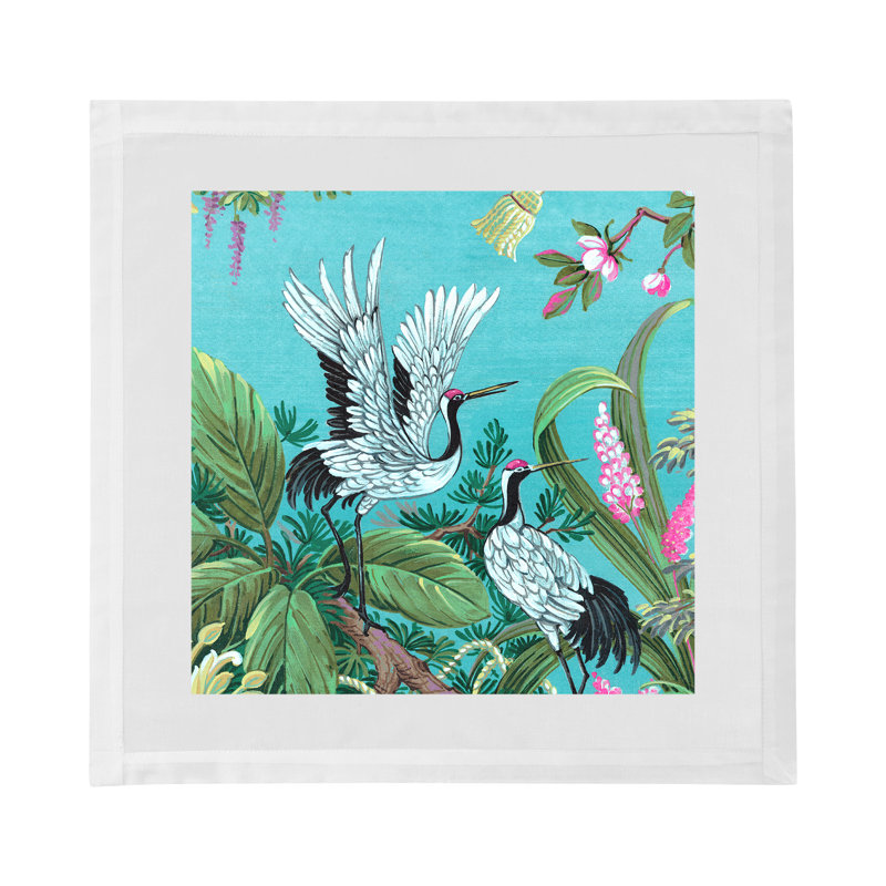 Summer Palace Cotton Sateen Dinner Napkins, Sarus