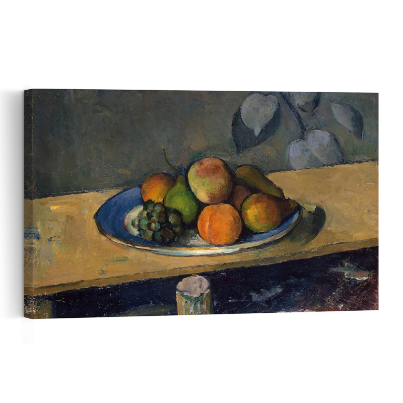Pommes, poires et raisins, vers 1879. Estampe murale abstraite contemporaine représentant des fruits., H 12 po x l 18 po