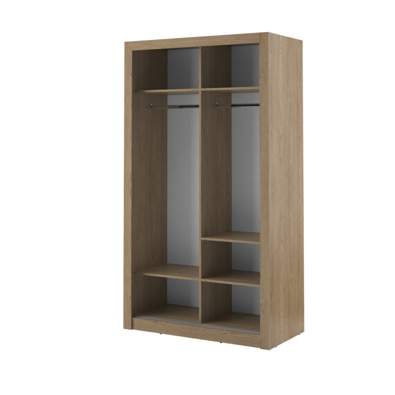 Tourville 2 Door Manufactured Wood Wardrobe, Oak, 215cm H x 120cm W x 60cm D