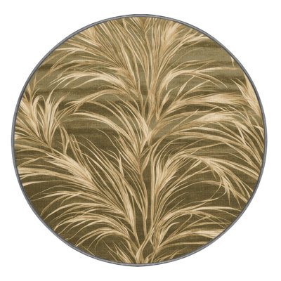Machine Washable Botanical Brown Area Rug