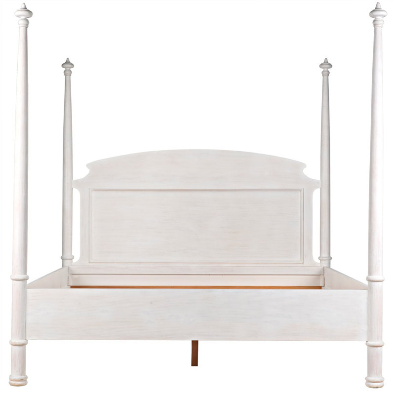 New Douglas Solid Wood Four Poster Bed, White Washed, Eastern King