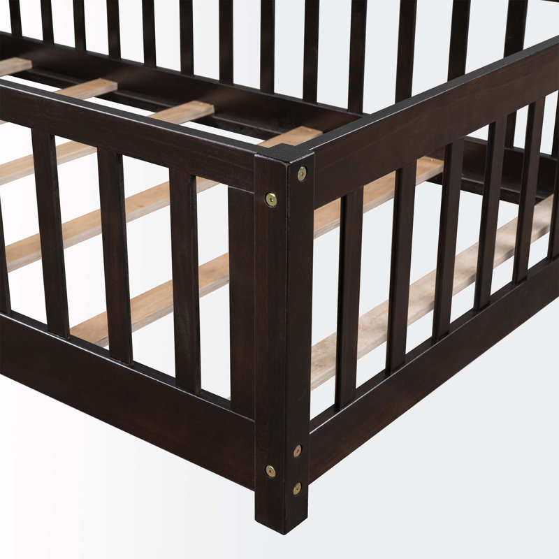 Lit plateforme en bois massif Neeta par Red Barrel Studio®, Simple, Espresso