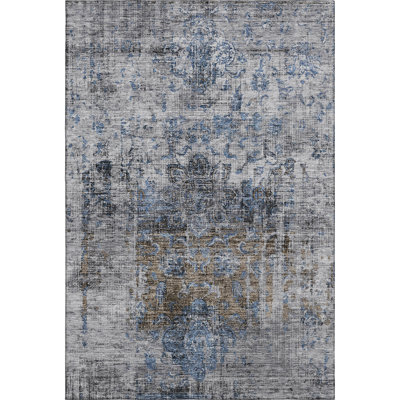 Premium Machine Washable Ducote AMF1144 Global Rug