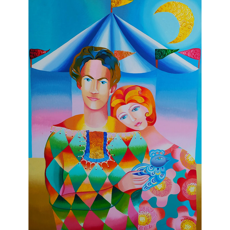 «Lover In The Circus» par Mairim Perez Roca, H 21,25 po x l 17,25 po x P 0,875 po