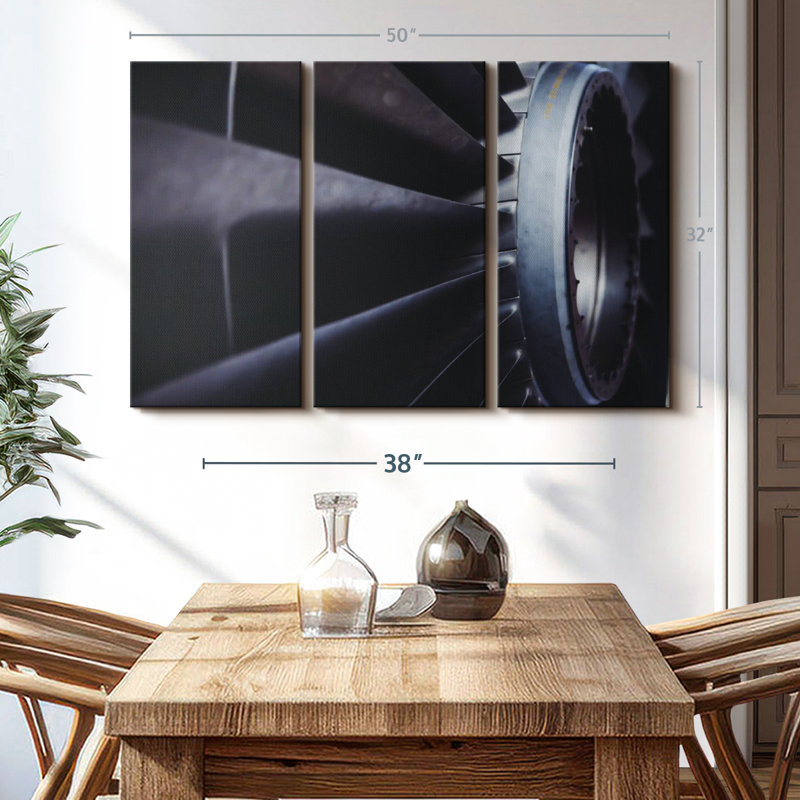 "Moteur d'avion" sur toile, H 32 po x l 50 po x P 1,25 po