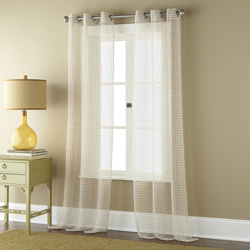 Tynes Semi Sheer Curtain Pair, Taupe