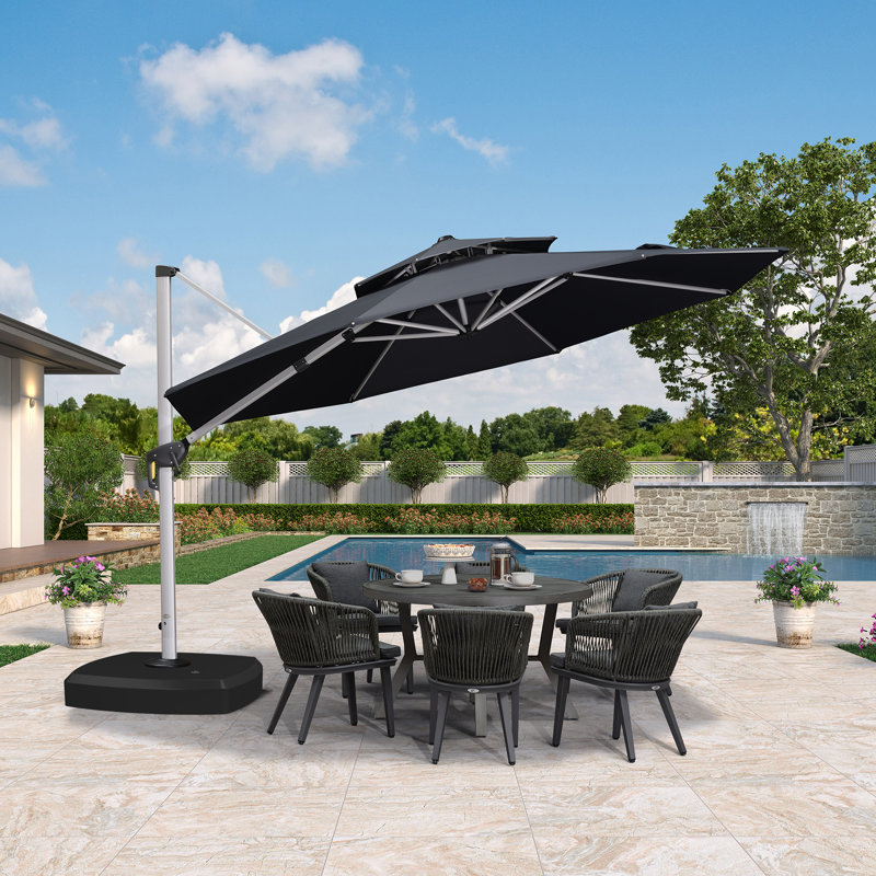 Parasol de terrasse 12 pi, gris