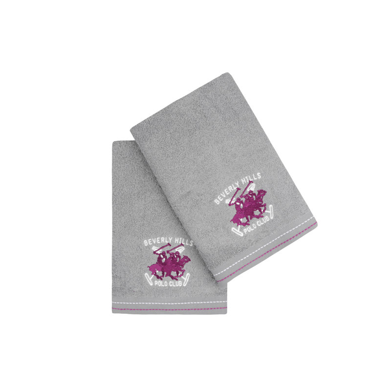 Ensemble de 2 essuie-mains 2 pièces 100% coton, gris