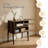 Stackable Nightstand with Metal Frame & Engineered Wood Shelf, Retro Bedside Table, Brown