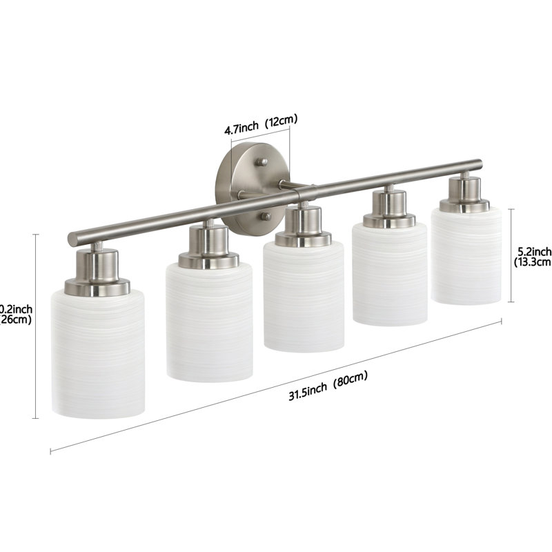 5- Applique murale en nickel brossé avec verre givré doux - Transformez votre salle de bain en une applique et un décor modernes et relaxants