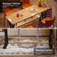 Table de bar de 160 cm de long avec pieds en X en métal, table de bar haute de style industriel avec repose-pieds pour bar à domicile, cuisine, sous-sol