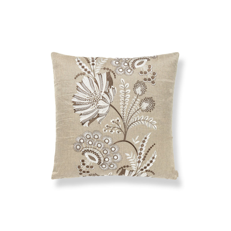 Annelise Embroidery Pillow, Flax/Floral