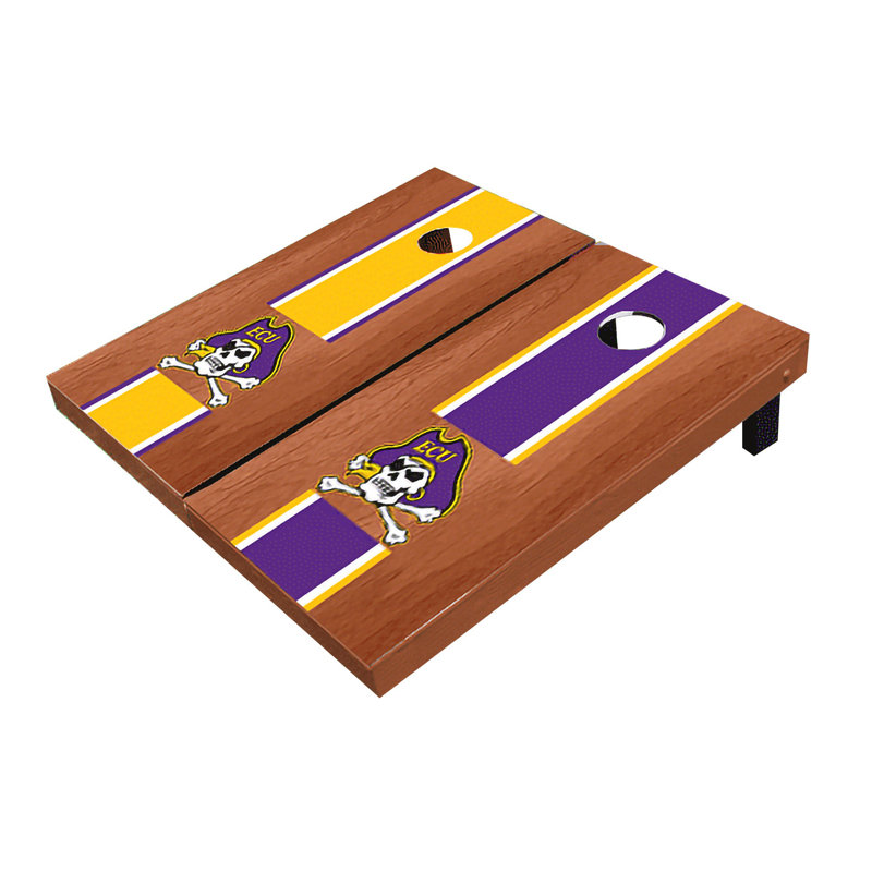 Planches de cornhole à rayures 2 'x 3' NCAA, Bois de rose alternant, ECU Pirates