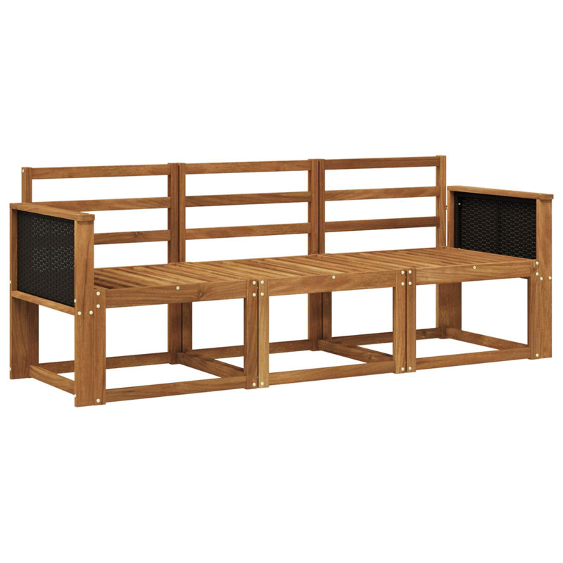 189.5cm Wide Patio Sectional, Natural/Black