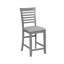 Ensemble de 4 chaises d'appoint rembourrées, tissu gris ardoise, structure en bois d'hévéa, hauteur de 40 po, pour la cuisine ou la salle à manger