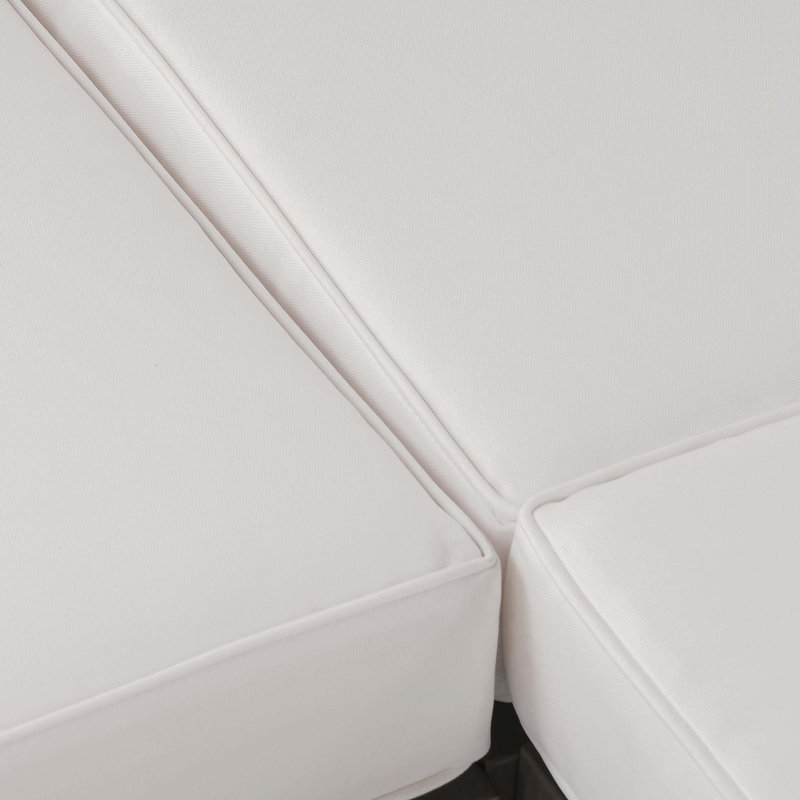 ensemble modulaire d'extérieur en bois avec coussins, blanc