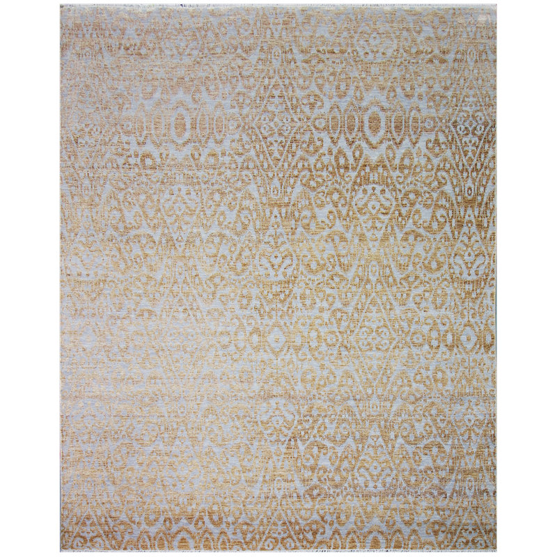 Ikat Area Rug in Gold, Rectangle 8' x 10'