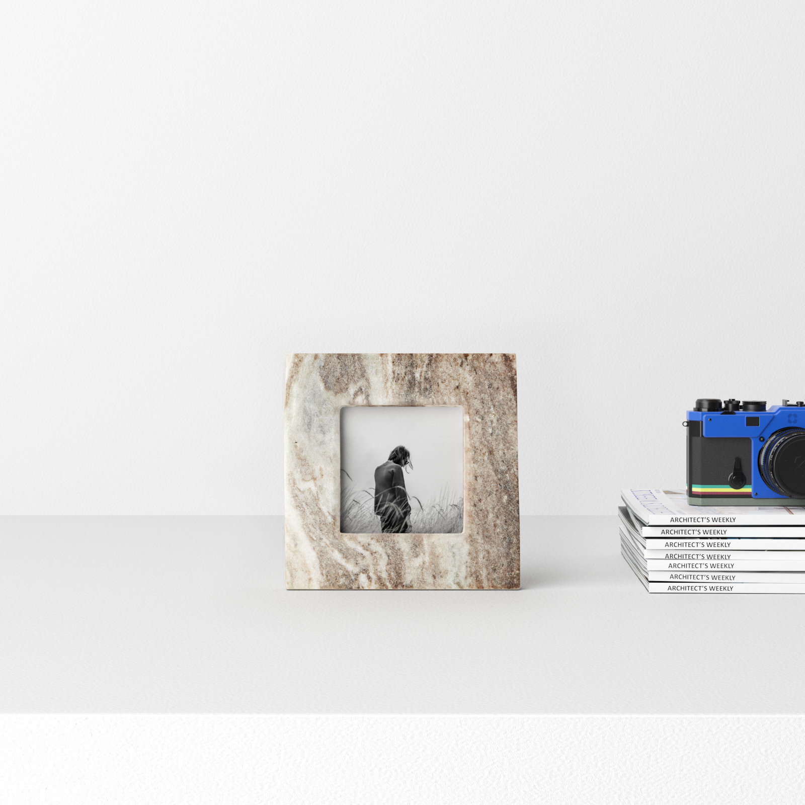 Tellis Brown Marble Matte Picture Frame, 2.5" x 3.5"