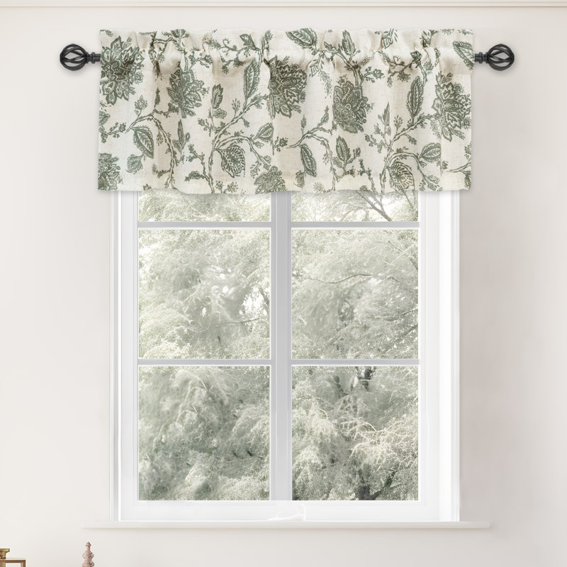 Jasinski Linen Blend Blackout Thermal Insulated Energy Saving Privacy Window Linen Curtain Valance Rod Pocket 2 Layers Single