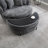 Slipcovered Barrel Chair With Ottoman-1750197660
