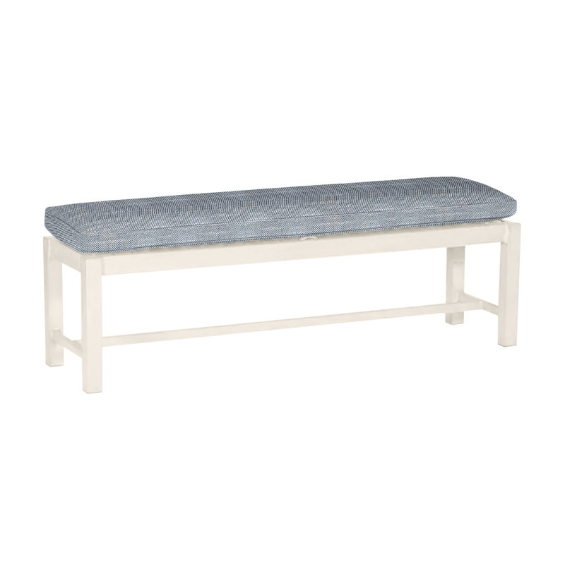 Banc en aluminium 60 po Club - Craie, Pas de soudure, InsideOut® Rollo ‑ lin Chambray, Craie