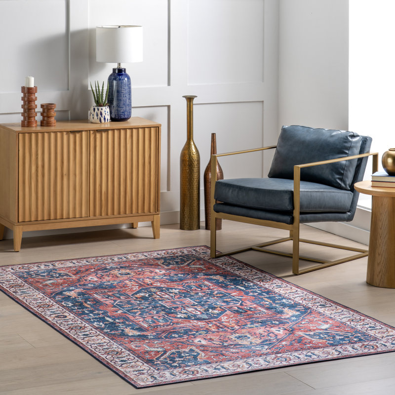 Tapis lavable en machine Vita SplashGuard Vintage Medallion, Rectangle 6 pi x 9 pi