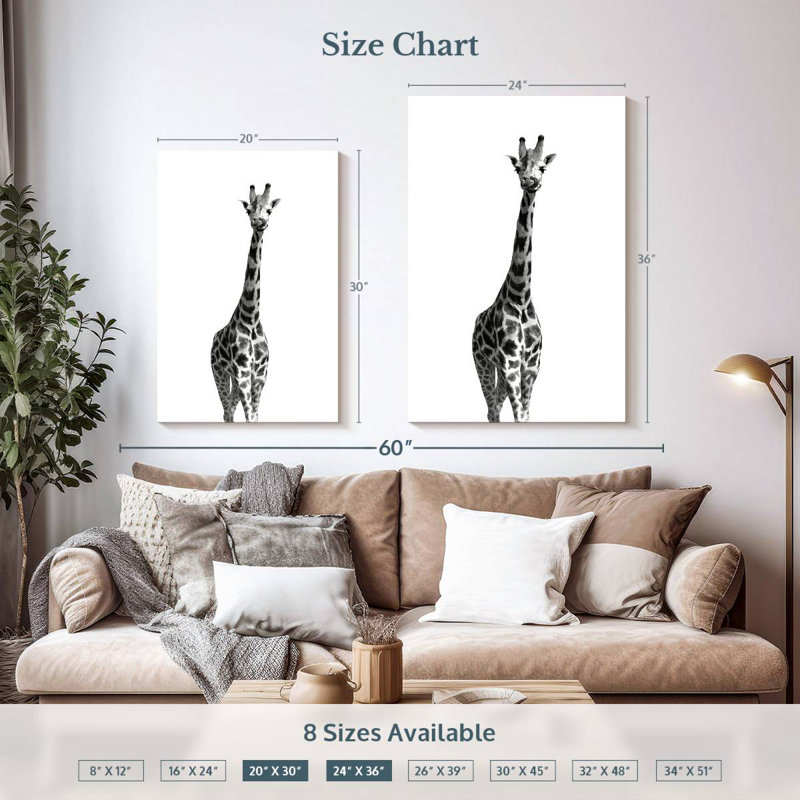 Brampt Long Necked Giraffe, 36" H x 24" W