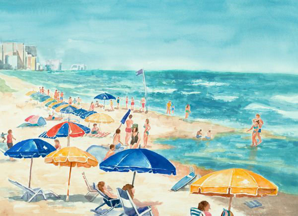 Humming Of The Beach III Print by Sara Brown, Knife Gel, 24" H x 33" W