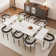 Charlana 70.86'' to 102.36" Extendable Rectangular Sintered Stone Dining Table