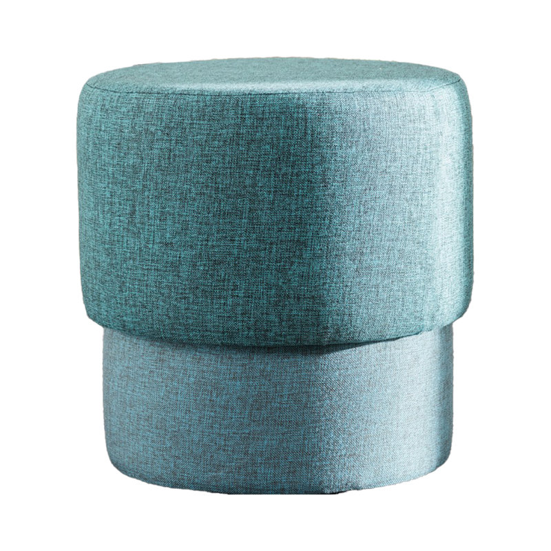 Caiomhe Upholstered Ottoman,  Blue Polyester/Cotton