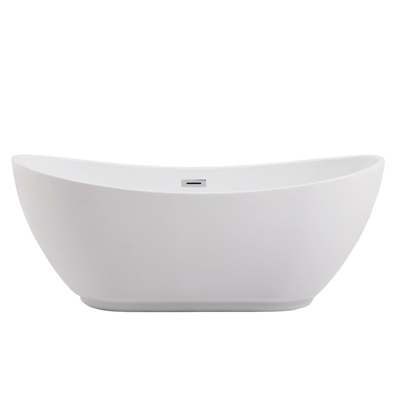 Labrusca 67'' x 28.3'' Soaking Fiberglass Bathtub, Polished Chrome