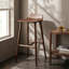 Chaise d'appoint sans dossier en noyer (ensemble de 2)-1660462324